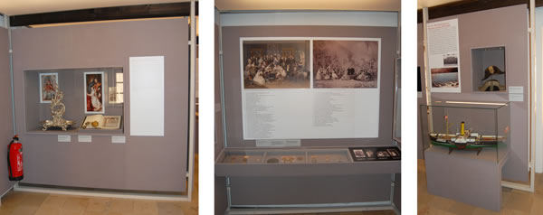 Originalfotos der drei Vitrinenteile